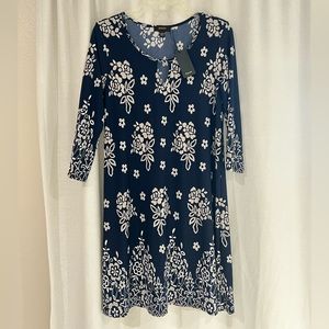 Navy Blue Floral Dress